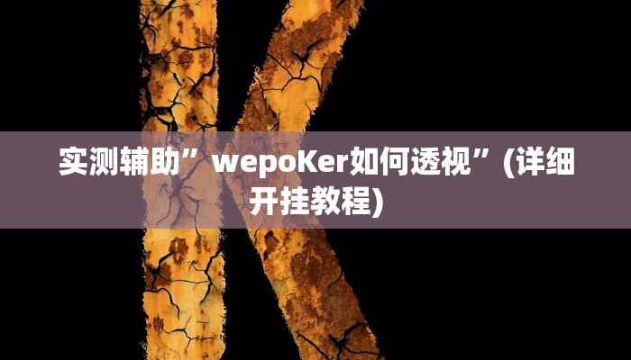 实测辅助”wepoKer如何透视”(详细开挂教程)