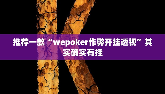 推荐一款“wepoker作弊开挂透视”其实确实有挂