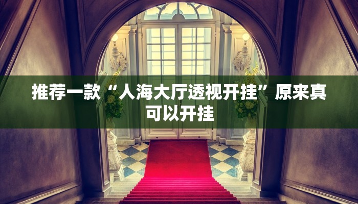 推荐一款“人海大厅透视开挂”原来真可以开挂