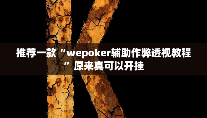 推荐一款“wepoker辅助作弊透视教程”原来真可以开挂