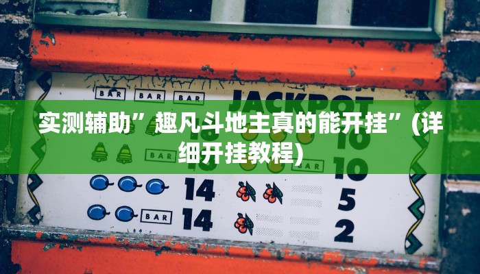 实测辅助”趣凡斗地主真的能开挂”(详细开挂教程)