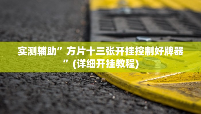 实测辅助”方片十三张开挂控制好牌器”(详细开挂教程)