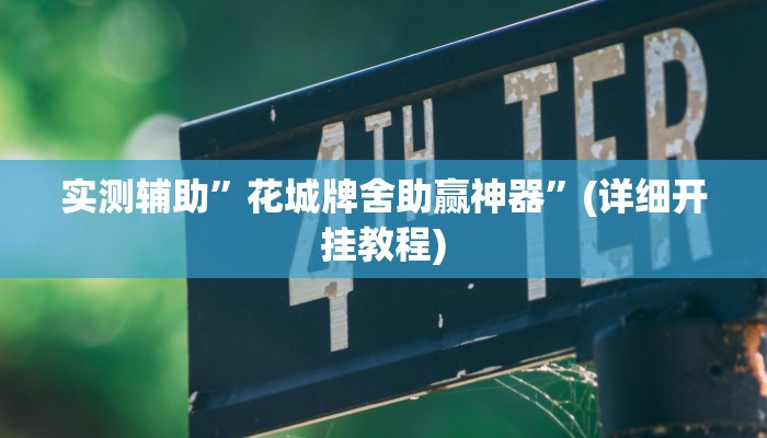 实测辅助”花城牌舍助赢神器”(详细开挂教程)