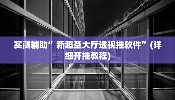 实测辅助”新超圣大厅透视挂软件”(详细开挂教程)