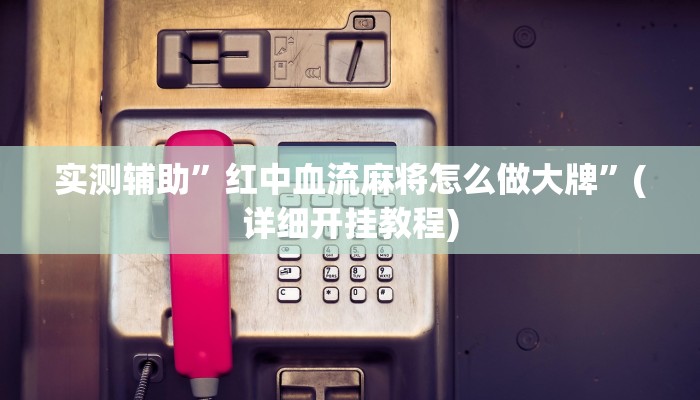 实测辅助”红中血流麻将怎么做大牌”(详细开挂教程)